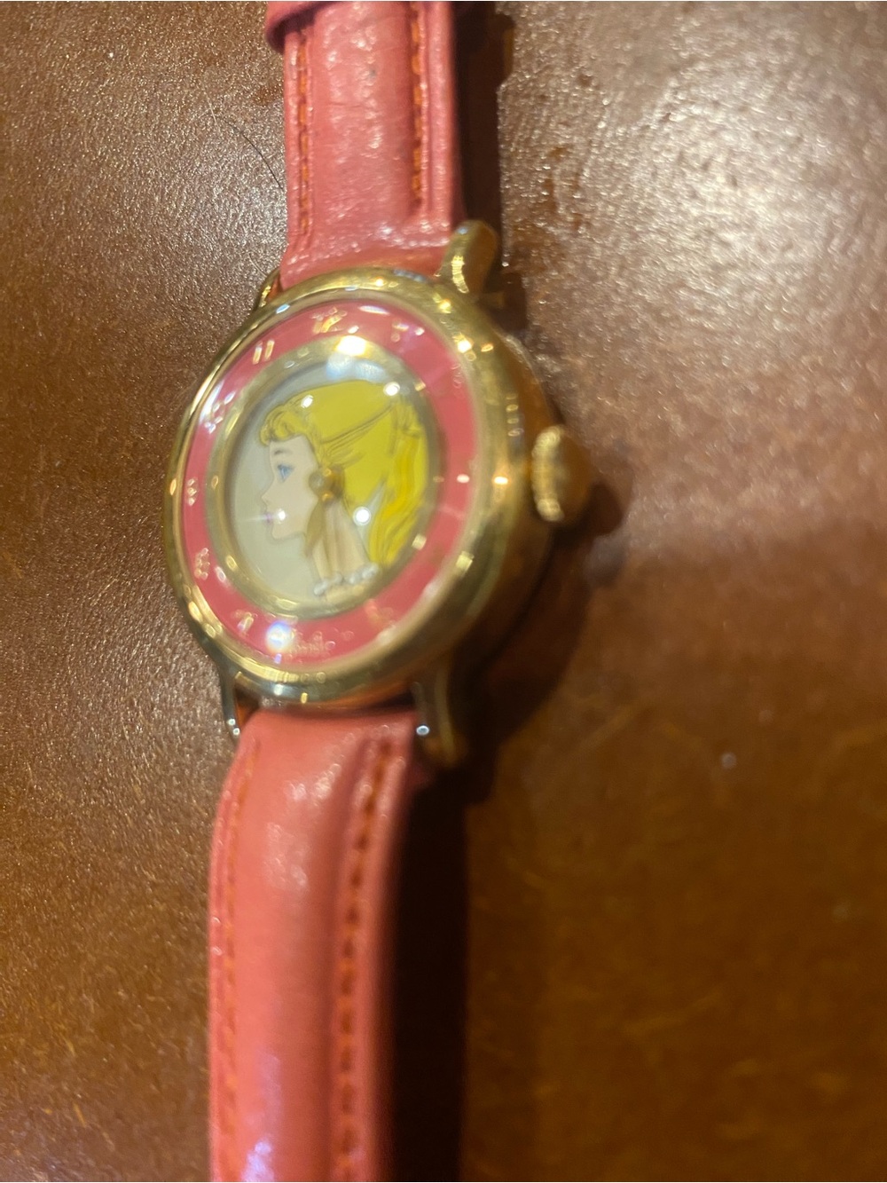 Vintage 1994 Barbie “Pretty and Pink”and Goldtone Fossil Wristwatch